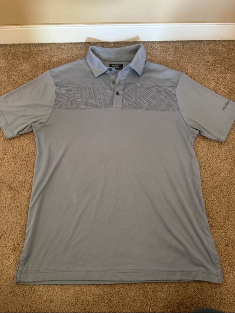 Ben Hogan Light Gray Men's Polo with Textured Yoke